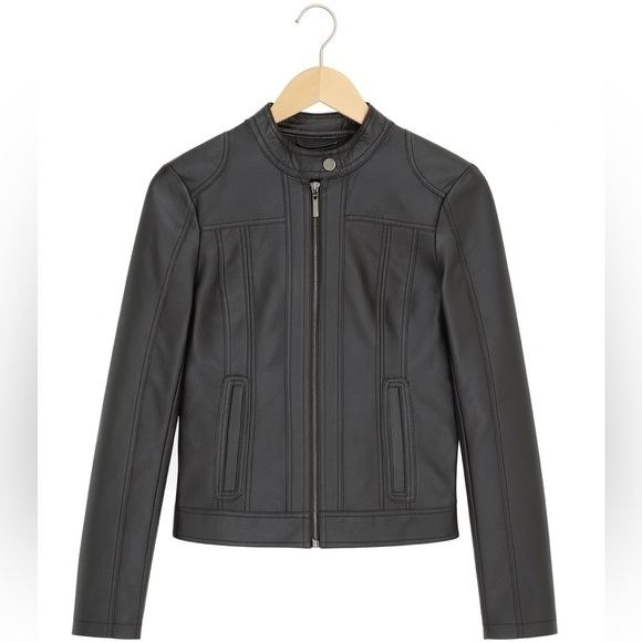 Jou Jou Jackets & Blazers - J2 by Jou Jou Women's Size Small Black Faux Leather Cropped Jacket.